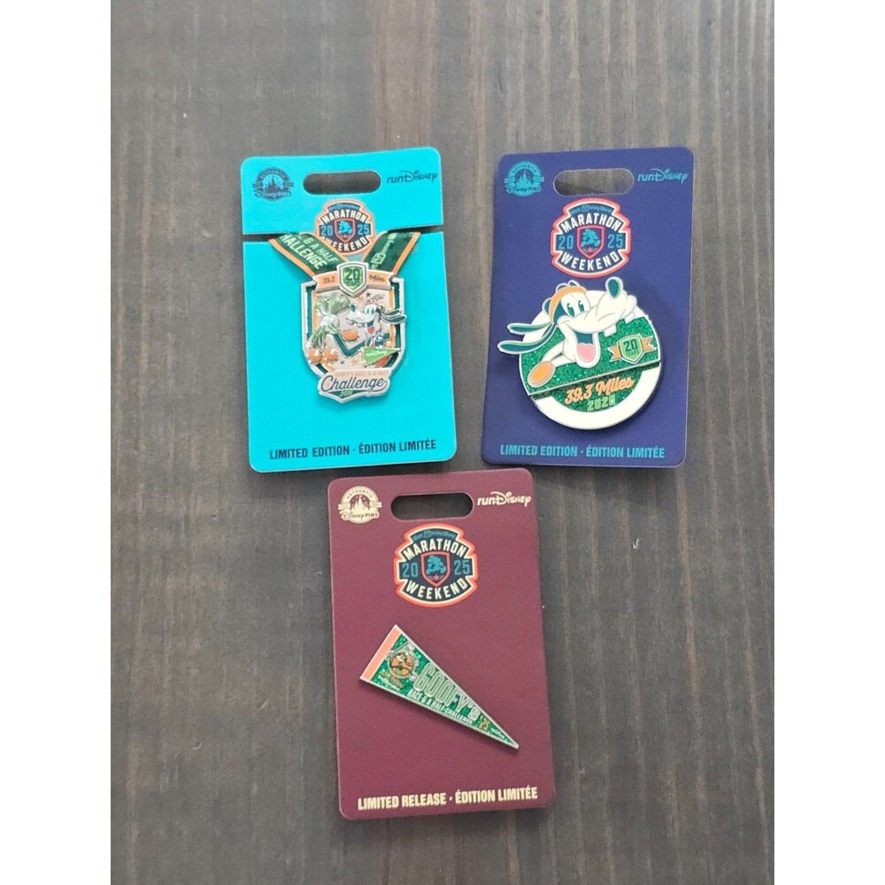 2025 runDisney Marathon Weekend Race 39.3 Goofy Pin Set Disney Parks Set NEW